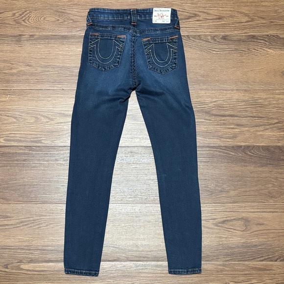 🔥🔥🔥True Religion Dark Blue Women's Mid Rise Super Skinny Jeans Size: 27🔥🔥🔥 - Picture 5 of 5